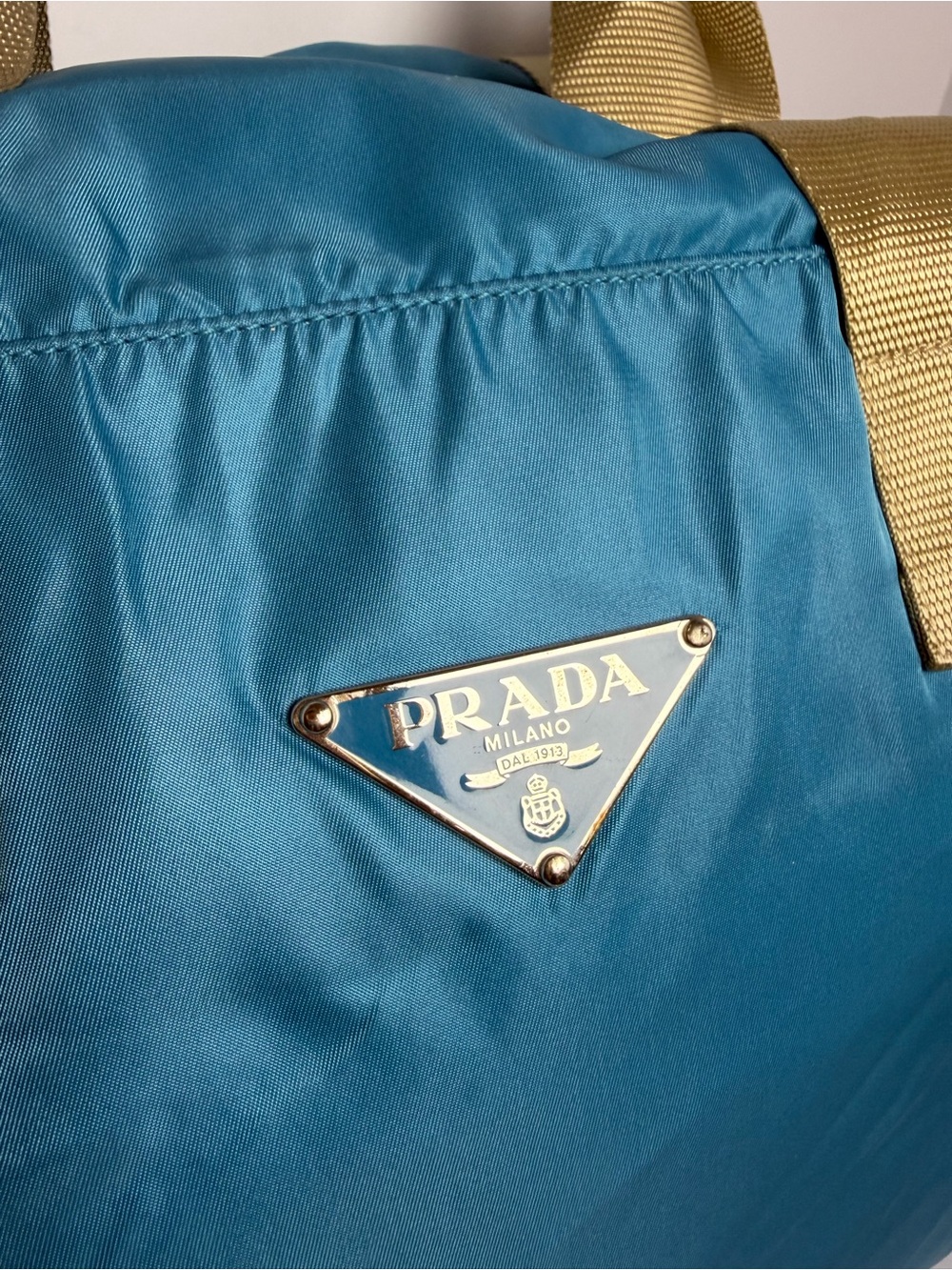 Prada Vela Sport Boston Blue Nylon Travel Gym Bag - Picture 4 of 15